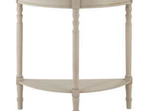 Heritage Half Moon Grey Putty Wooden Console Table with Shelf