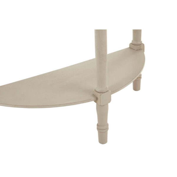 Heritage Half Moon Grey Putty Wooden Console Table with Shelf
