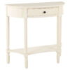 Heritage Half Moon Ivory Wooden Console Table with 1 Drawer