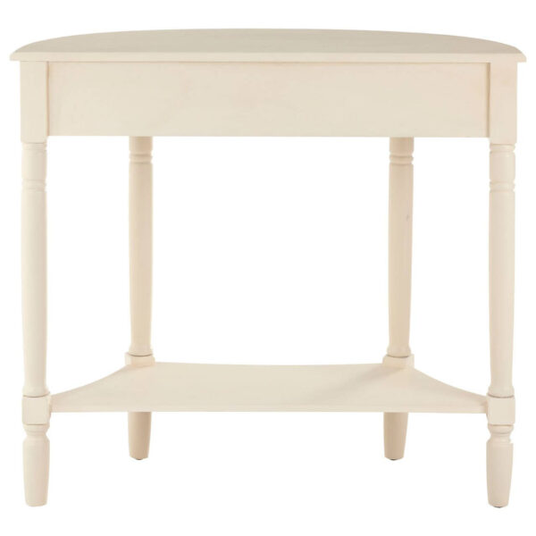 Heritage Half Moon Ivory Wooden Console Table with 1 Drawer