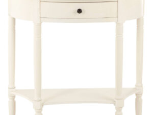 Heritage Half Moon Ivory Wooden Console Table with 1 Drawer