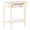 Heritage Half Moon Ivory Wooden Console Table with 1 Drawer