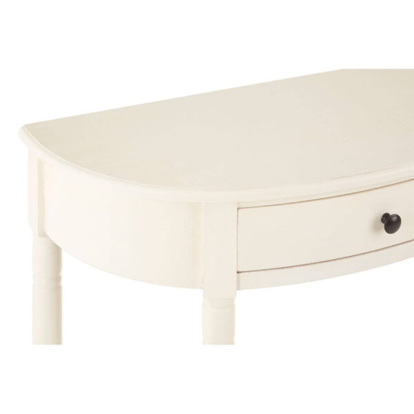 Heritage Half Moon Ivory Wooden Console Table with 1 Drawer