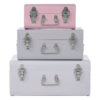 Parley Set of Three Assorted Pink and Grey Storage Trunks