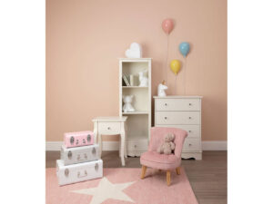 Parley Set of Three Assorted Pink and Grey Storage Trunks