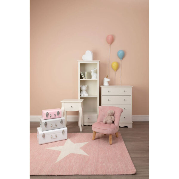Parley Set of Three Assorted Pink and Grey Storage Trunks