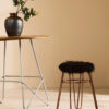 District Faux Fur Rose Gold Finish Stool