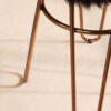 District Faux Fur Rose Gold Finish Stool