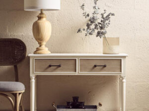 Heritage 2 Drawers White Wooden Console Table