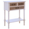 Heritage 3 Drawer White Wooden Console Table