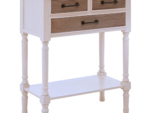 Heritage 3 Drawer White Wooden Console Table