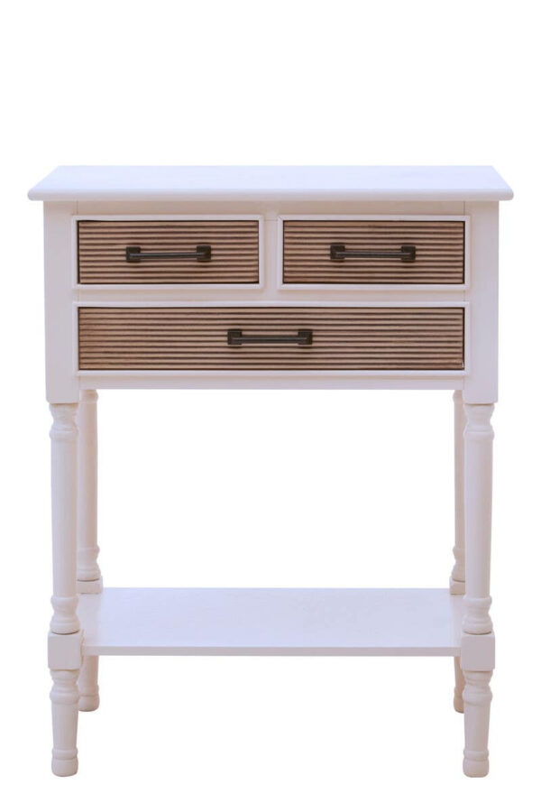 Heritage 3 Drawer White Wooden Console Table