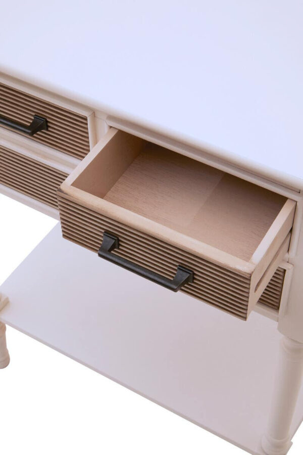 Heritage 3 Drawer White Wooden Console Table