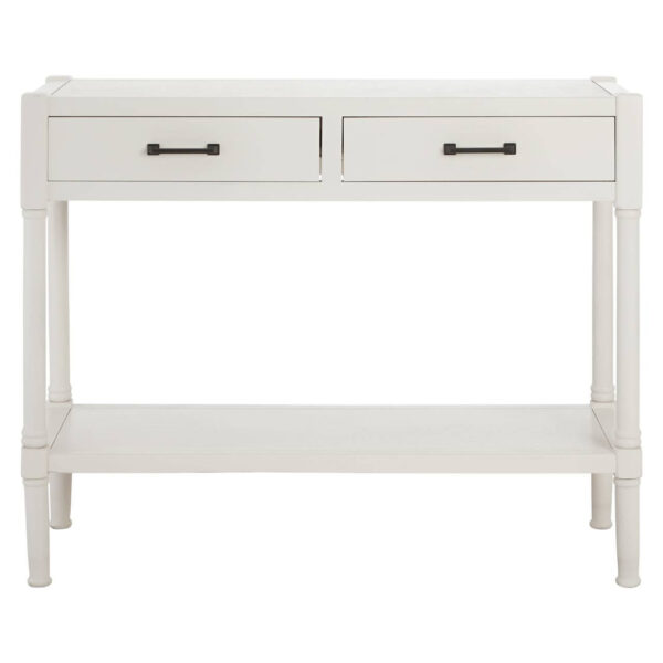 Heritage 2 Drawer White Wooden Console Table