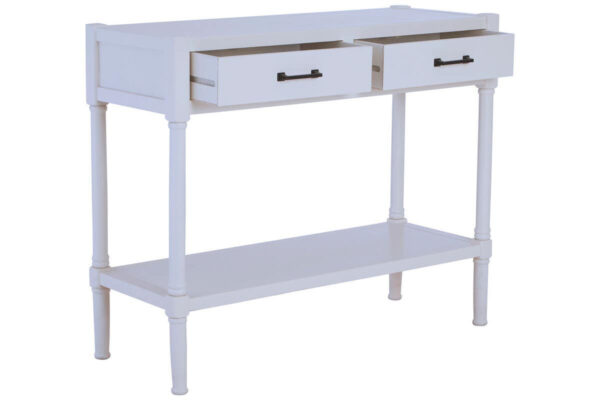 Heritage 2 Drawer White Wooden Console Table