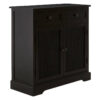 Heritage Black Wash Rattan and Wooden Two Door Sideboard