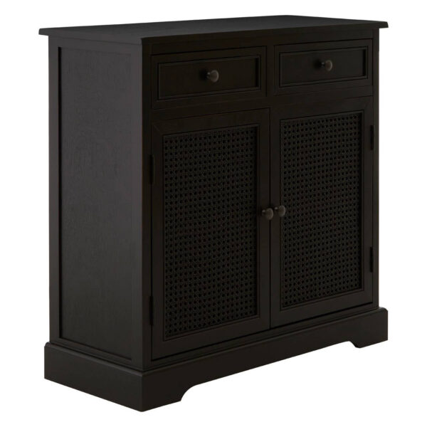 Heritage Black Wash Rattan and Wooden Two Door Sideboard