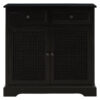 Heritage Black Wash Rattan and Wooden Two Door Sideboard