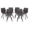 Weston Round Marble Effect Dining Table with 6 Chairs Set