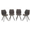 Weston Round Marble Effect Dining Table with 6 Chairs Set