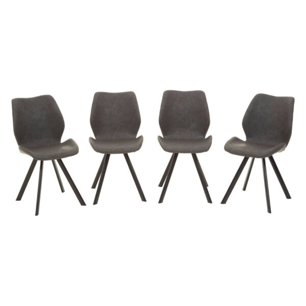 Weston Round Marble Effect Dining Table with 6 Chairs Set