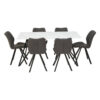 Weston Marble Effect Dining Table with 6 Chairs Set