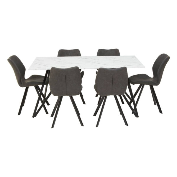 Weston Marble Effect Dining Table with 6 Chairs Set