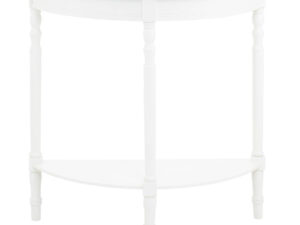 Heritage White Half Moon Wooden Console Table