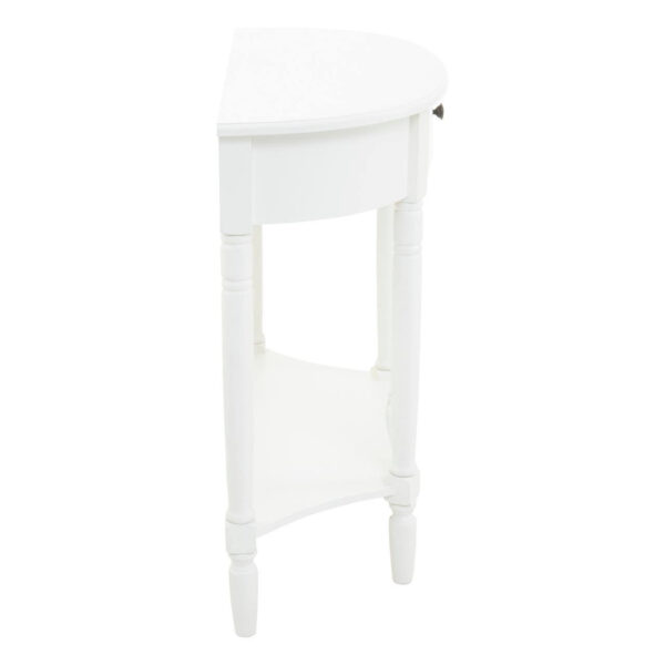 2406021_02__50632.1767160538.jpg Heritage White Half Moon Wooden Console Table with 1 Drawer