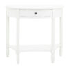 Heritage Black Half Moon Wooden Console Table with Drawer