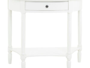 Heritage White Half Moon Wooden Console Table with 1 Drawer