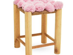 West Village Pink Pom Pom Stool