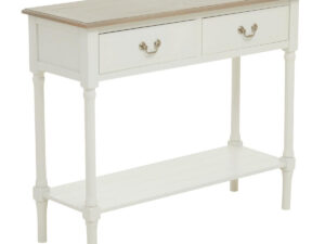 Heritage 2 Drawer White Rectangular Wooden Console Table
