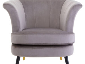 Loretta Mink Velvet Curved Accent Chair