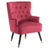 Loretta Wine Velvet Chair With Black Wood Legs
