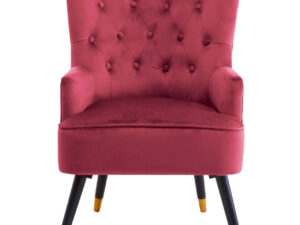 Loretta Wine Velvet Chair With Black Wood Legs