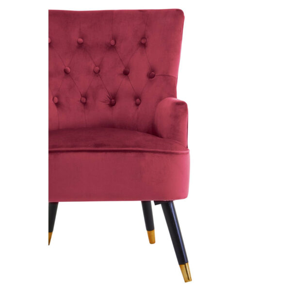 Loretta Wine Velvet Chair With Black Wood Legs