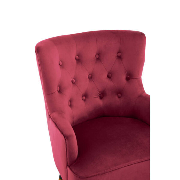 Loretta Wine Velvet Chair With Black Wood Legs