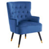 Loretta Midnight Velvet Chair With Black Wood Legs