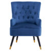 Loretta Midnight Velvet Chair With Black Wood Legs