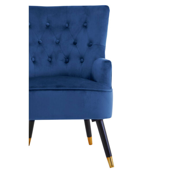 Loretta Midnight Velvet Chair With Black Wood Legs