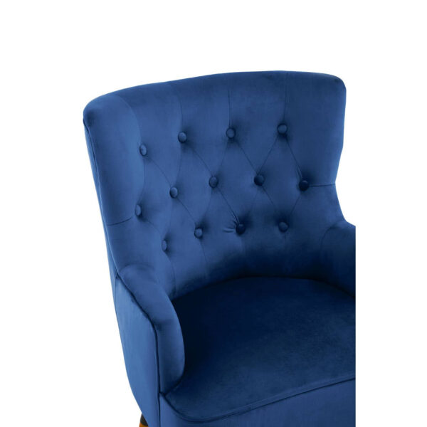 Loretta Midnight Velvet Chair With Black Wood Legs