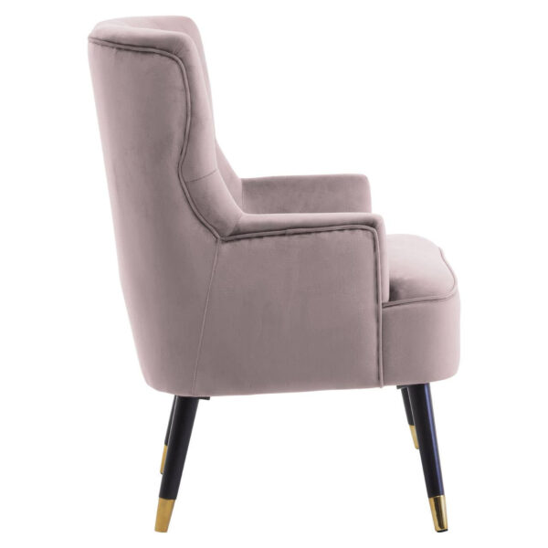 Loretta Mink Velvet Chair With Black Wood Legs