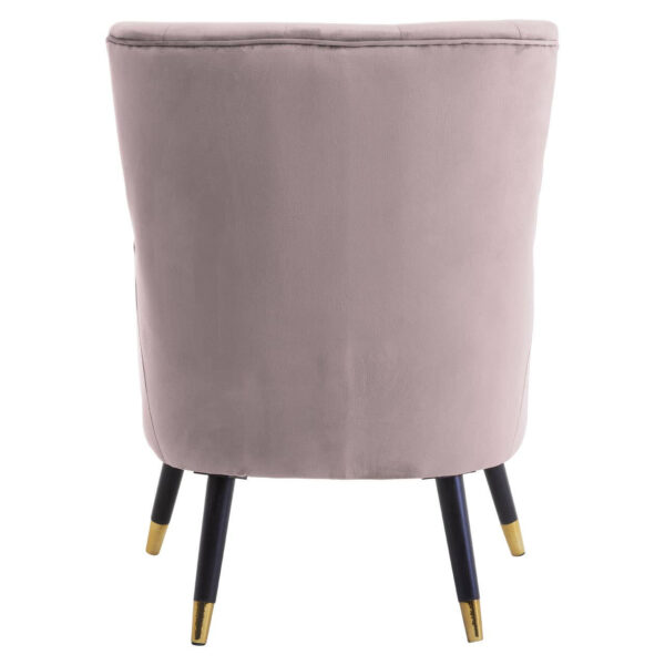 Loretta Mink Velvet Chair With Black Wood Legs