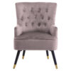 Loretta Mink Velvet Chair With Black Wood Legs