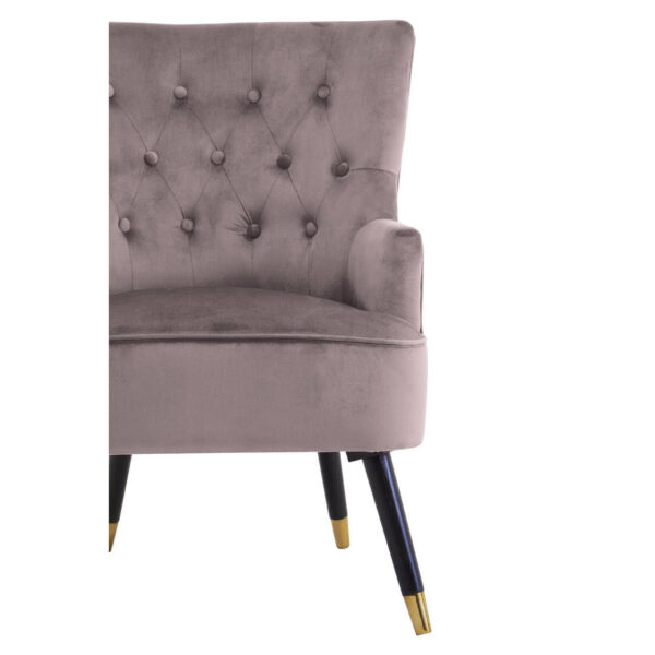Loretta Mink Velvet Chair With Black Wood Legs