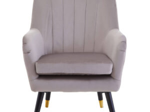 Loretta Mink Velvet Accent Chair With Black Legs
