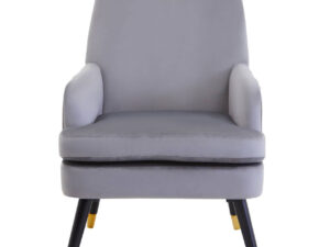 Loretta Grey Velvet Accent Chair