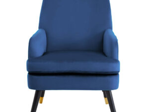 Loretta Midnight Velvet Armchair With Black Wood Legs