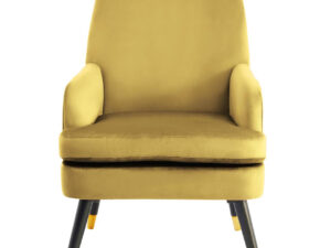 Loretta Pistachio Velvet Armchair With Black Wood Legs